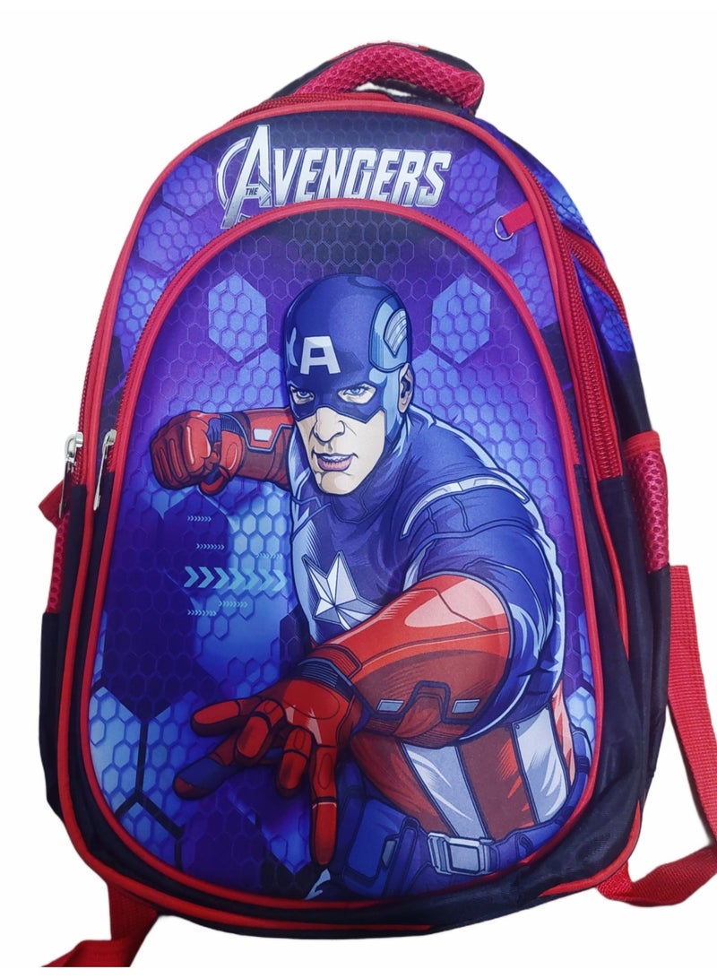 MAM Wide original captain America Disney trendy school baded multizips bag backpack - Image 3